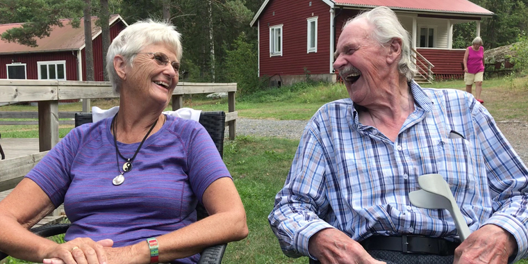 Agneta Wahlström och Roine Malmström på äldrekollo.