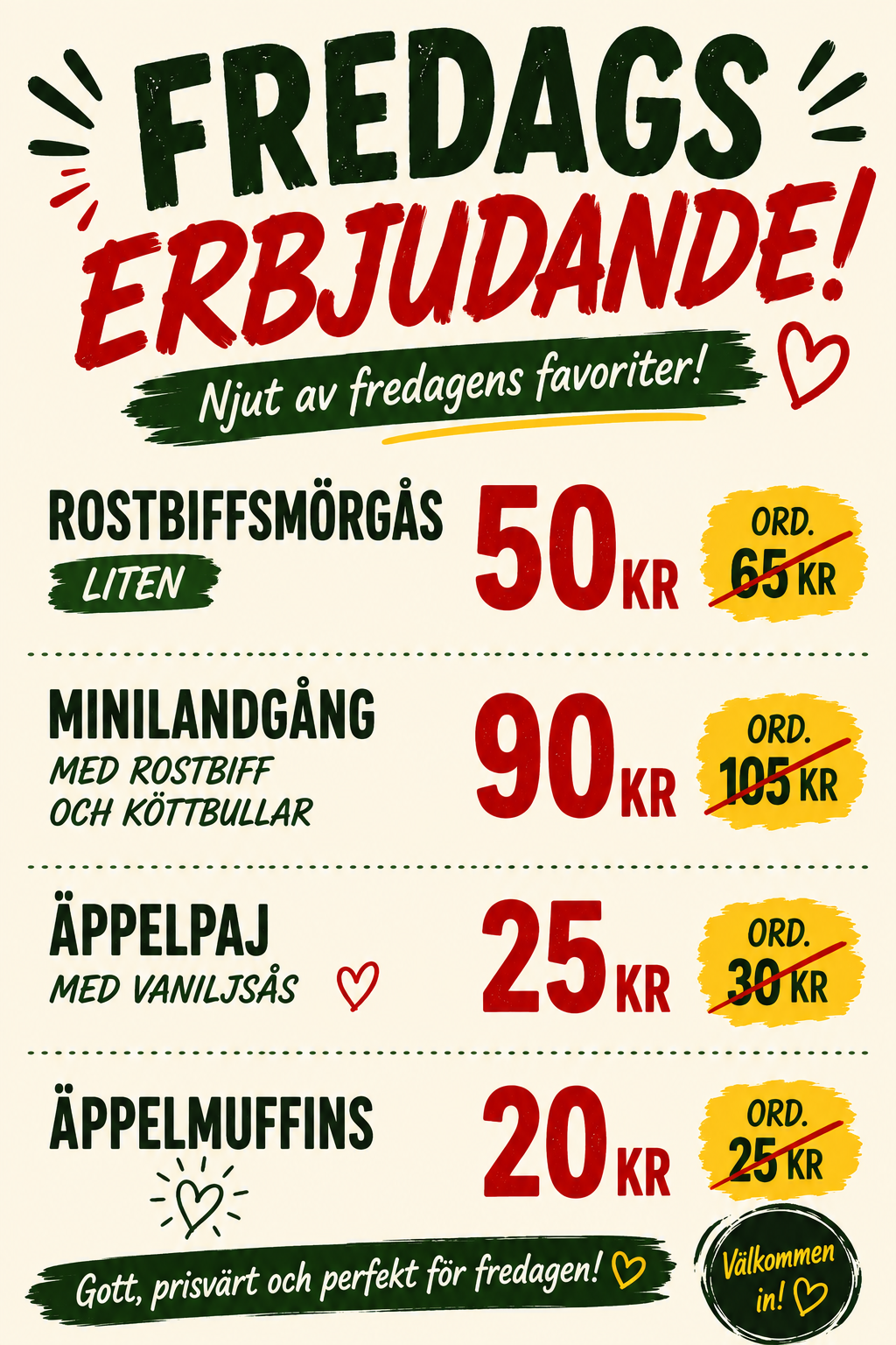 Fredagsträff med god mat och fika på Folkets hus