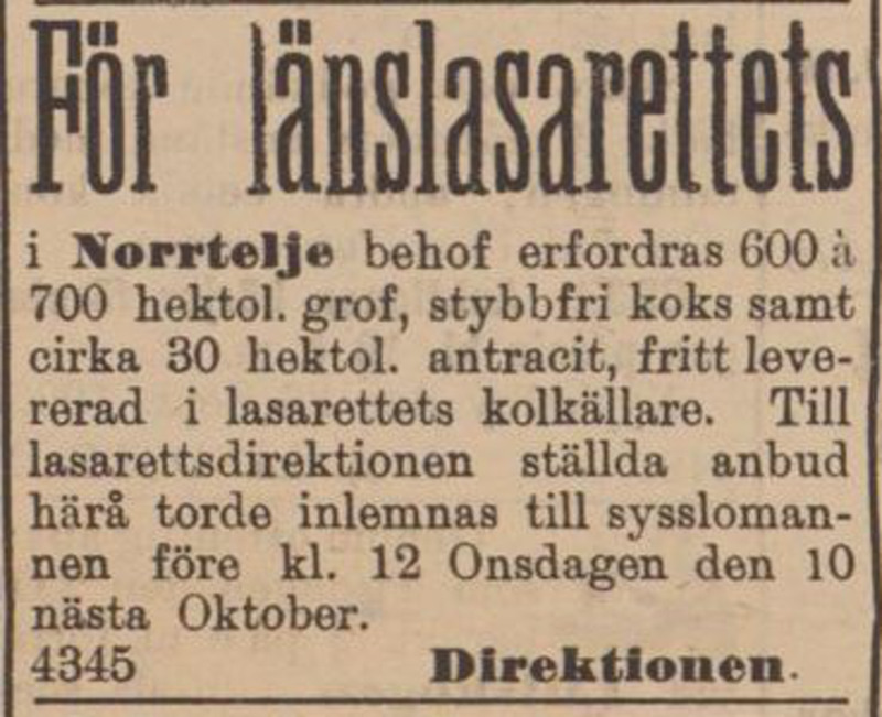 Annons i Norrtelje tidning från 1906.