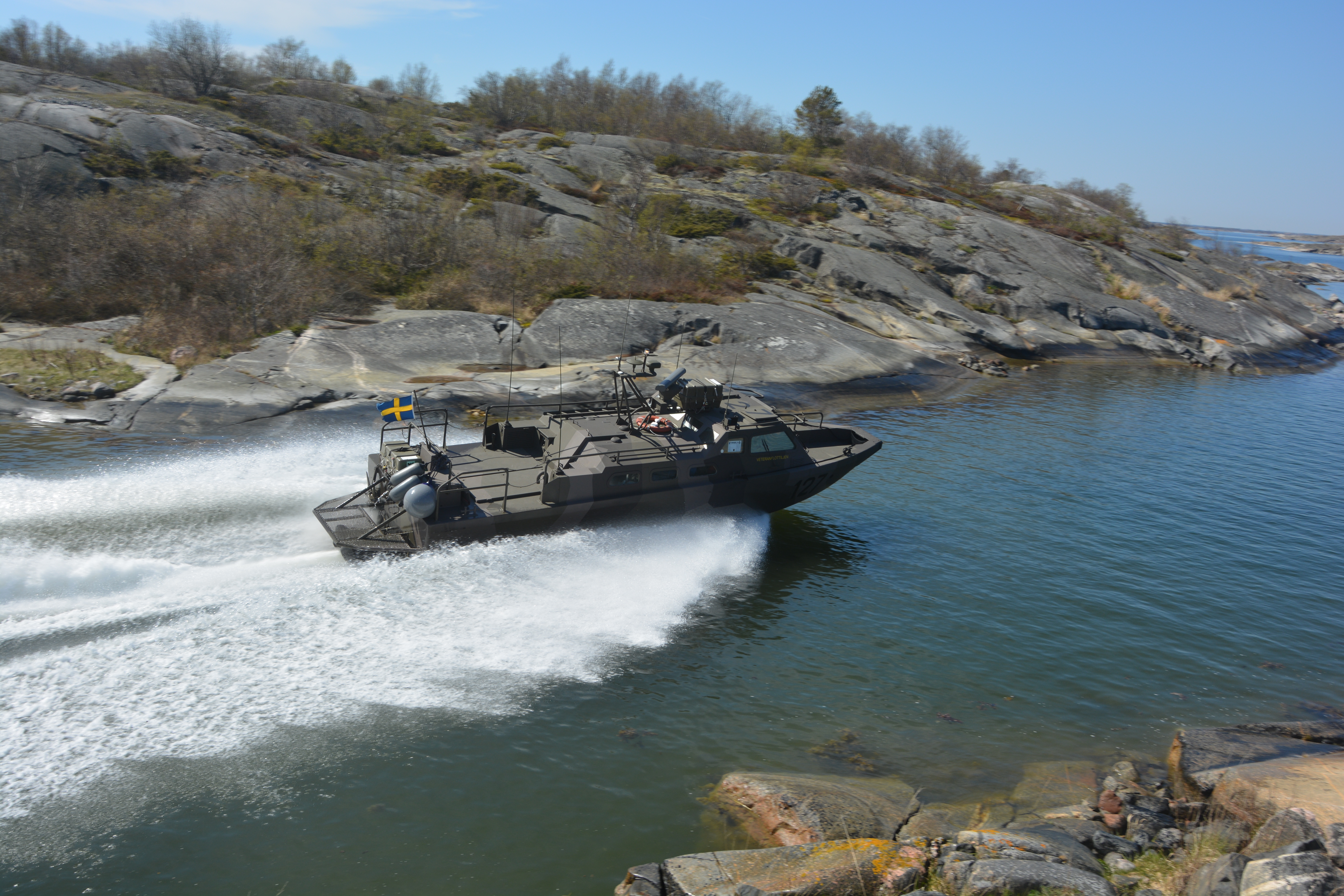 Stridsbåt 90 i full fart