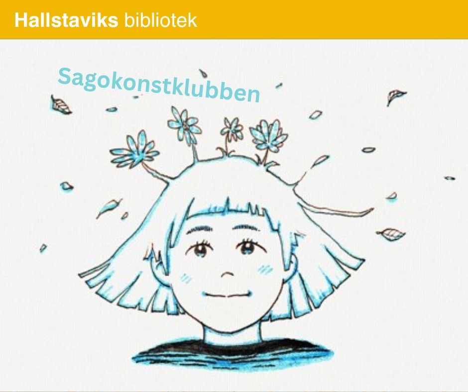 Ett ritat barnansikte där det växer blommor ur håret.