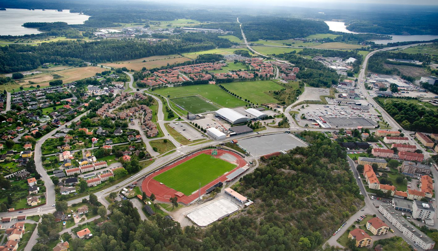 Vy över sportanläggningar i Norrtälje stad