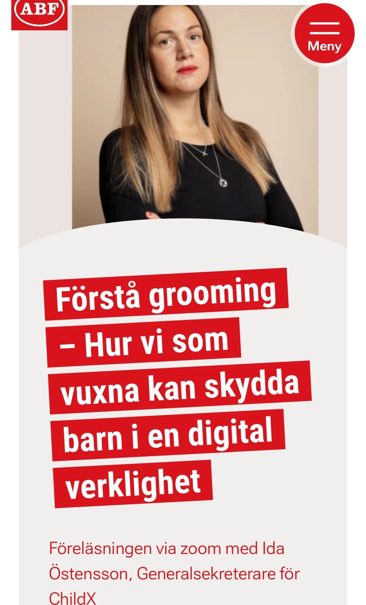 Ida Östensson ChildX föreläser om barns utsatthet ien digital värld 