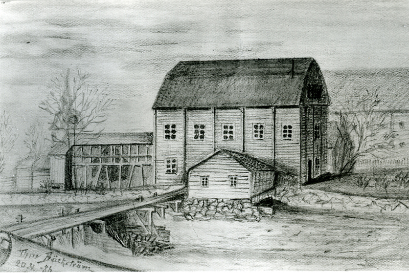 Skiss över trådrullefabriken