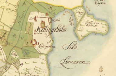 Gammal karta över Mellingeholm