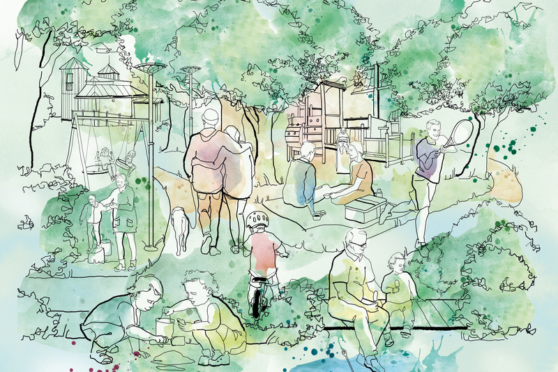 Vionsbild över Societetsparken