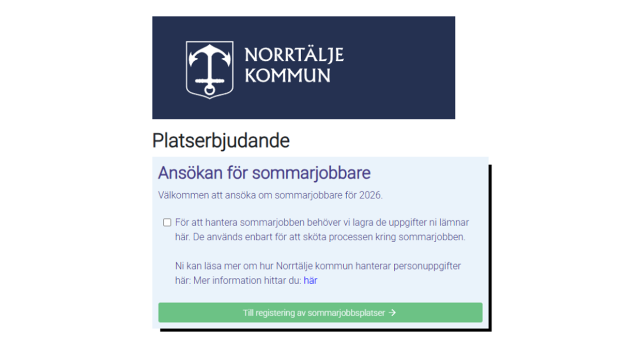 Bild på sidan som visar hur steg ett ser ut.