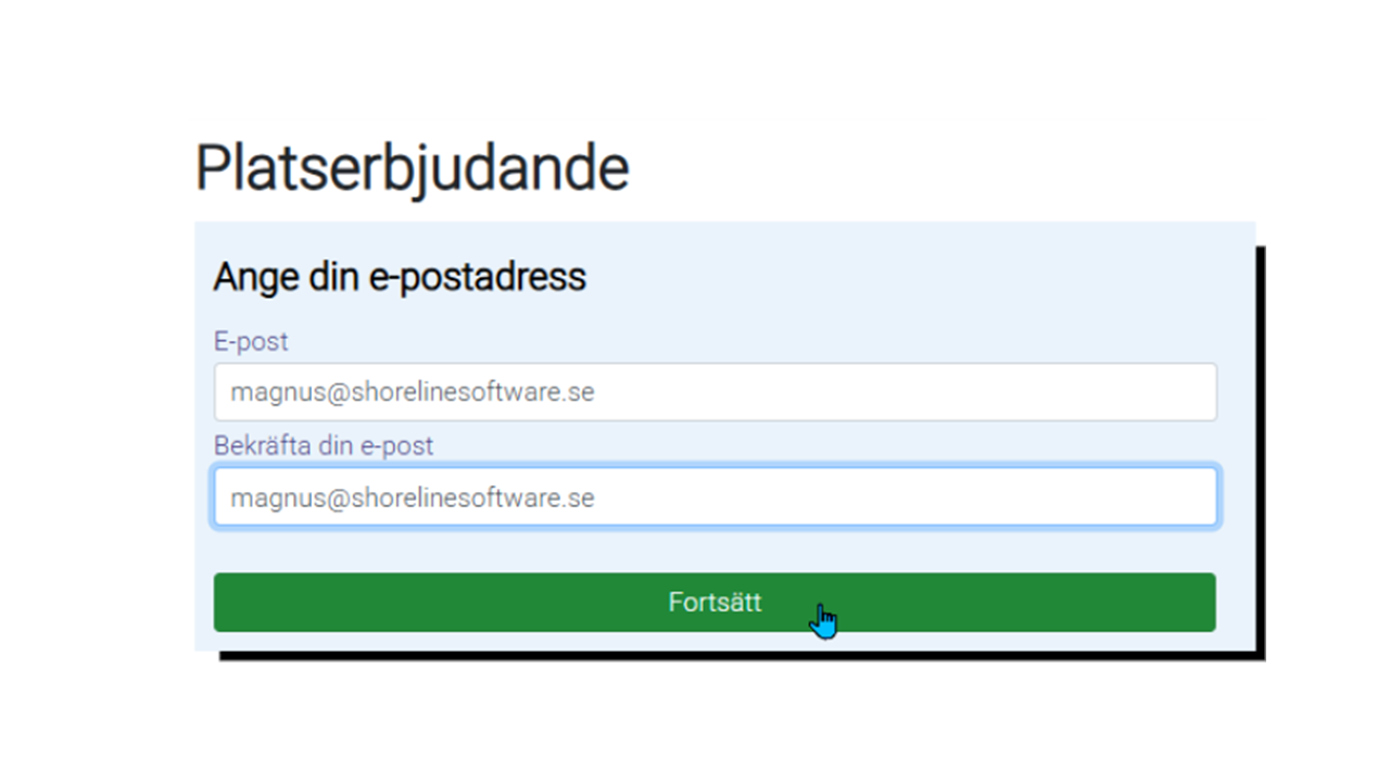 Bild som visar hur steg två ser ut i stystemet.