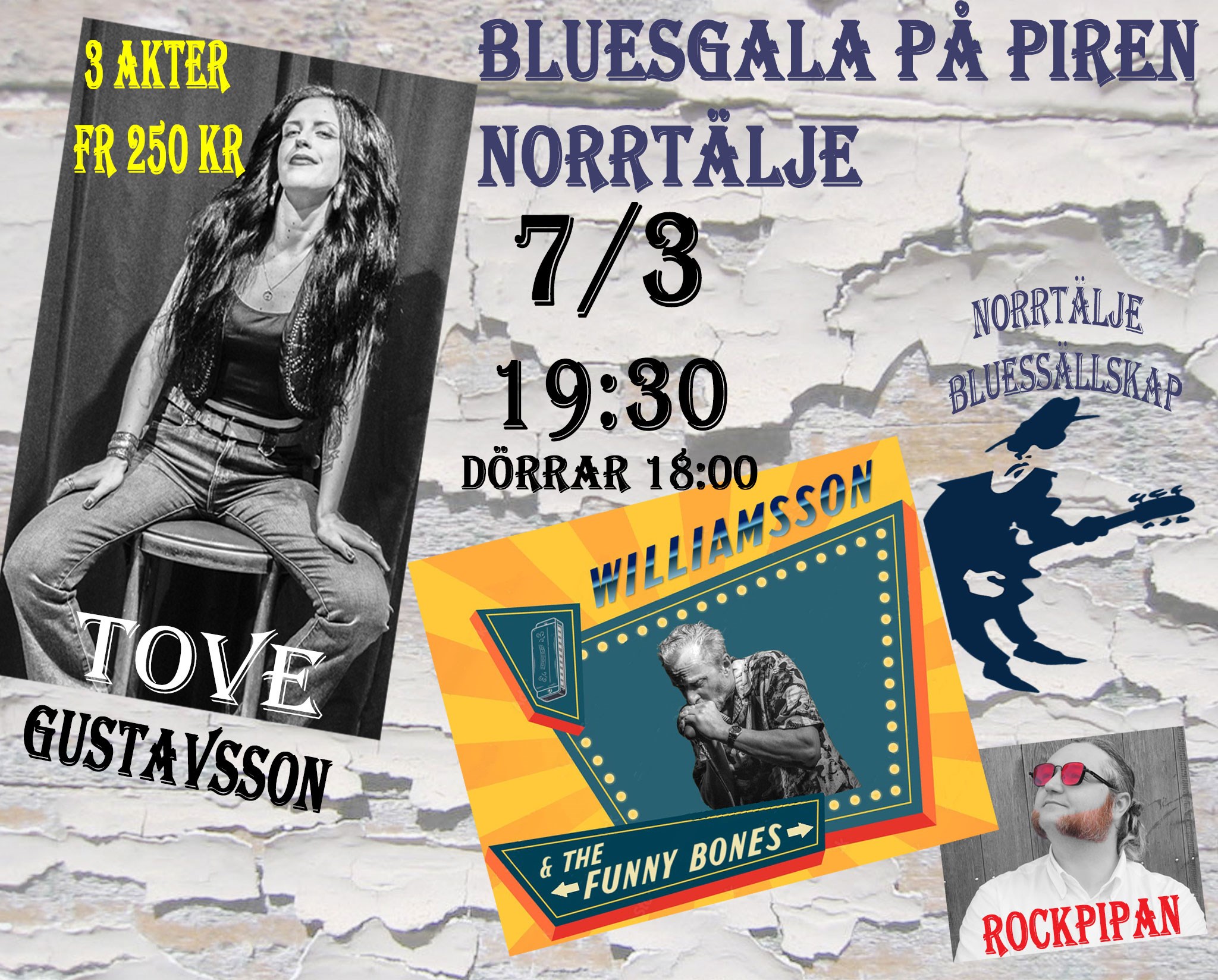 "Rockpipan" Tommy är avbildad med de kännetecknande polisongerna väl synliga. Leif Williamsson är fotograferad i full aktion med munspelet. Tove Gustavsson syns i helfigur, sittande och tittar lite utmananade. 