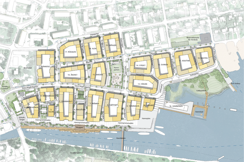 Karta över Norrtälje hamn