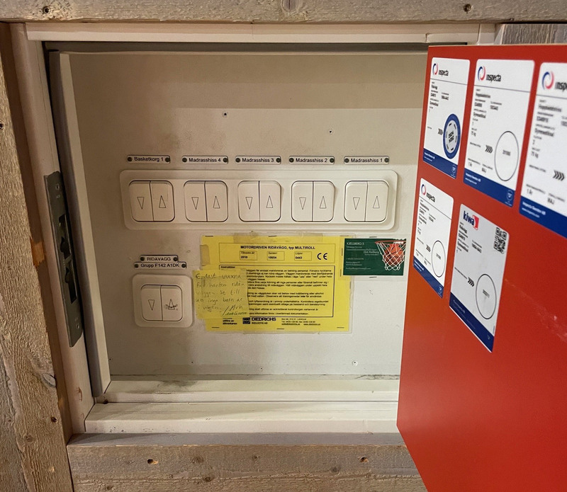 Manöverskåp öppet