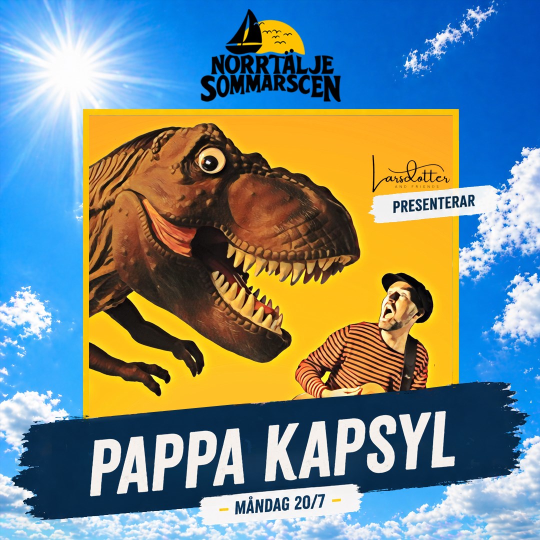 En bild på Pappa Kapsyl på Norrtälje Sommarscen.