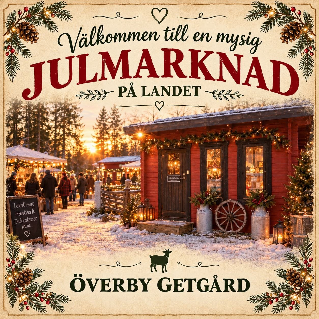 Idyllisk julmarknad på Överby Getgård
