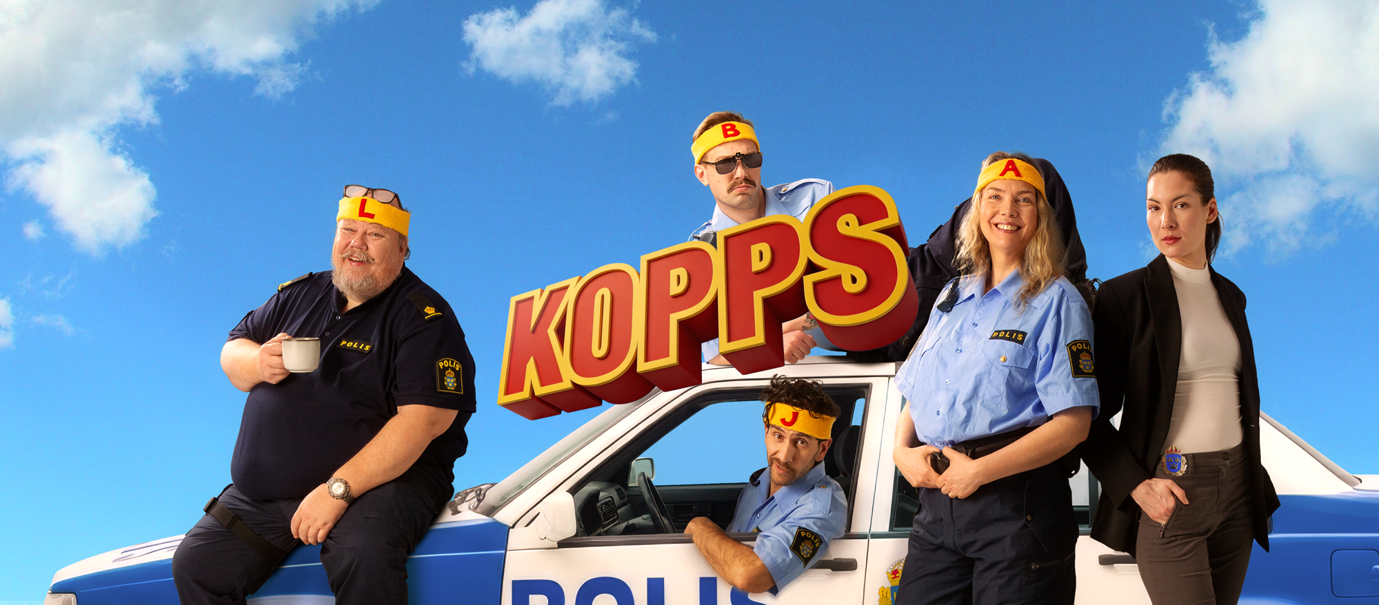 Affischbild av skådespelarna till föreställningen KOPPS