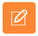 penna på orange bakgrund, symbol för hur man lämnar synpunkter