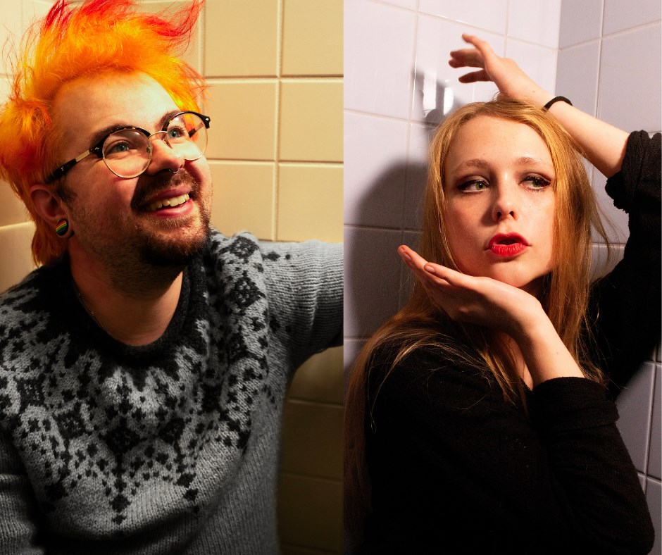 Konstnärerna Tobias Hemlin Svedberg och Ophelia De Brito 