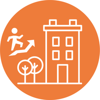 Orange bild för Rimbo strategi Självbärande ort leva-verka-besöka