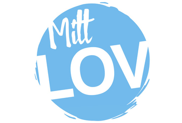 Logotyp i ljusblått för Mitt Lov