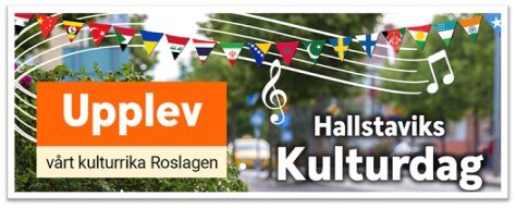 Bild med flaggor och noter över en bild från Hallstavik