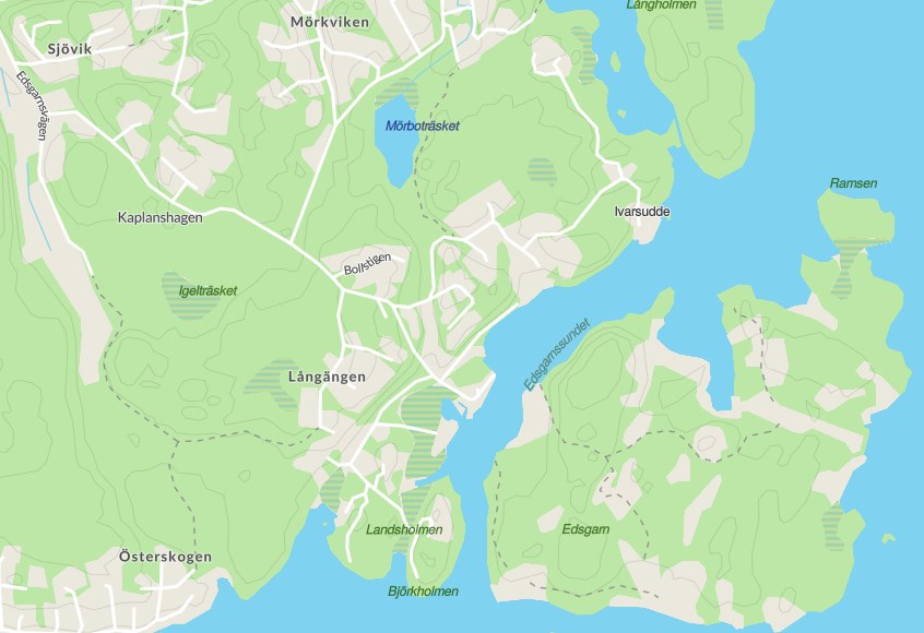 Karta till Ivarsudde från Edsgarnsvägen