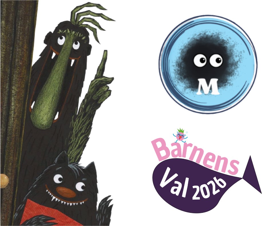Bild på stora och lilla Monster. Bredvid finns Monsterpartiets partilogga och loggan för Barnens Val 2026.